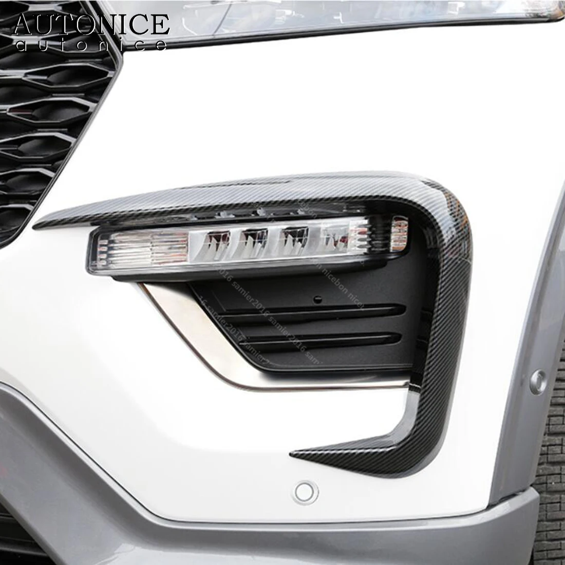Купить 2 шт., каркас передней противотуманной фары из углеродного волокна для Ford Explorer 2020 2021 2022