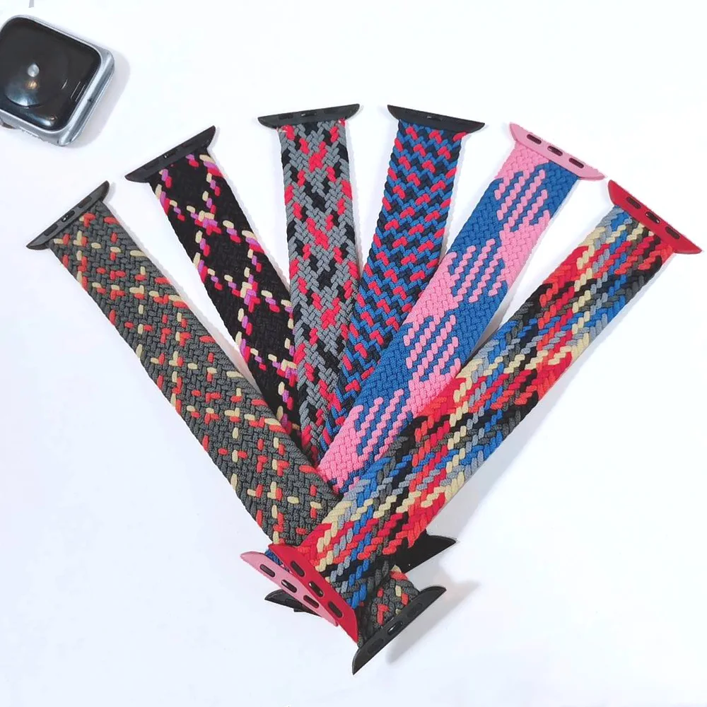 Braided Solo Loop strap For Apple watch band 44mm 40mm 38mm 42mm Fabric Nylon Elastic belt bracelet iWatch Series 3 4 5 se 6 2 1