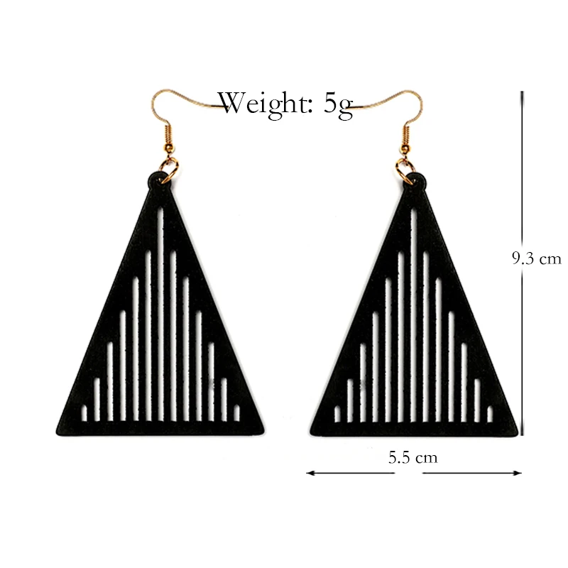 YULUCH Модные Женские Треугольные деревянные полые Билайн Простые украшения для