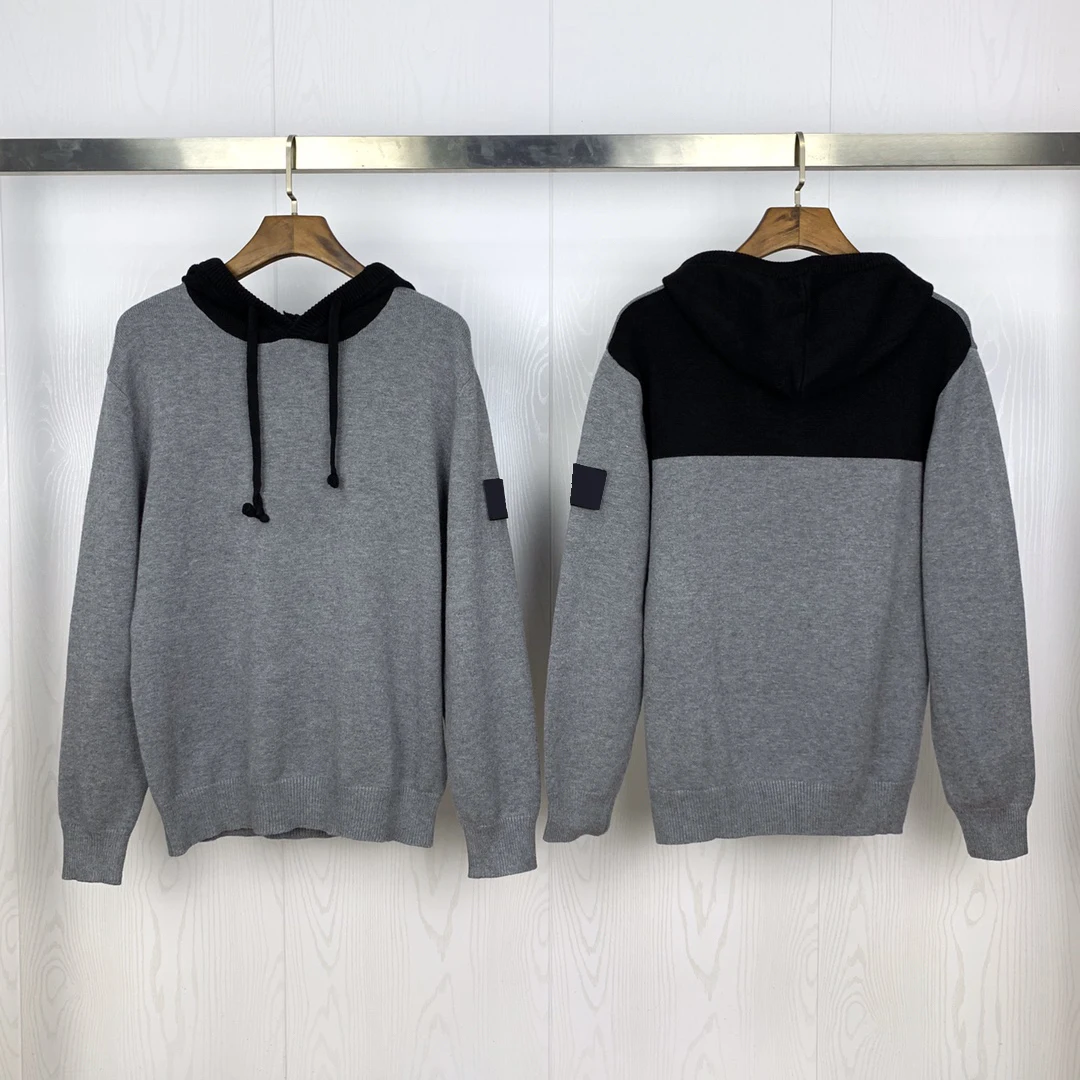 

Fall 2021 Men's Pullovers Stylish young men's Matching hooded casual loose knit M-2XL