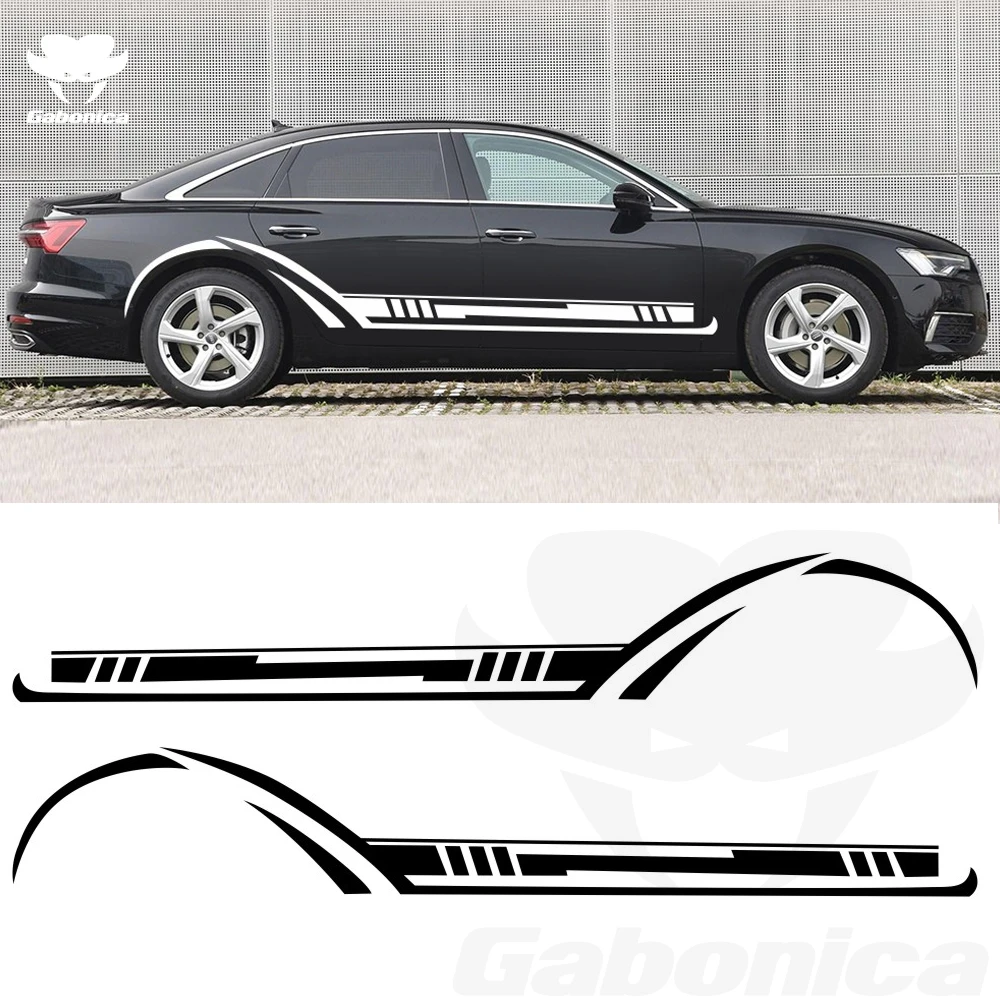 Новинка 2 шт. автомобильные полосы боковые наклейки для Audi VW Ford BMW Benz Renault