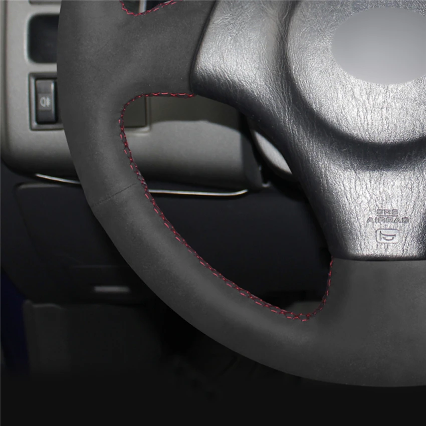 Черная замша красный маркер Handsewing чехол рулевого колеса автомобиля для Toyota RAV4