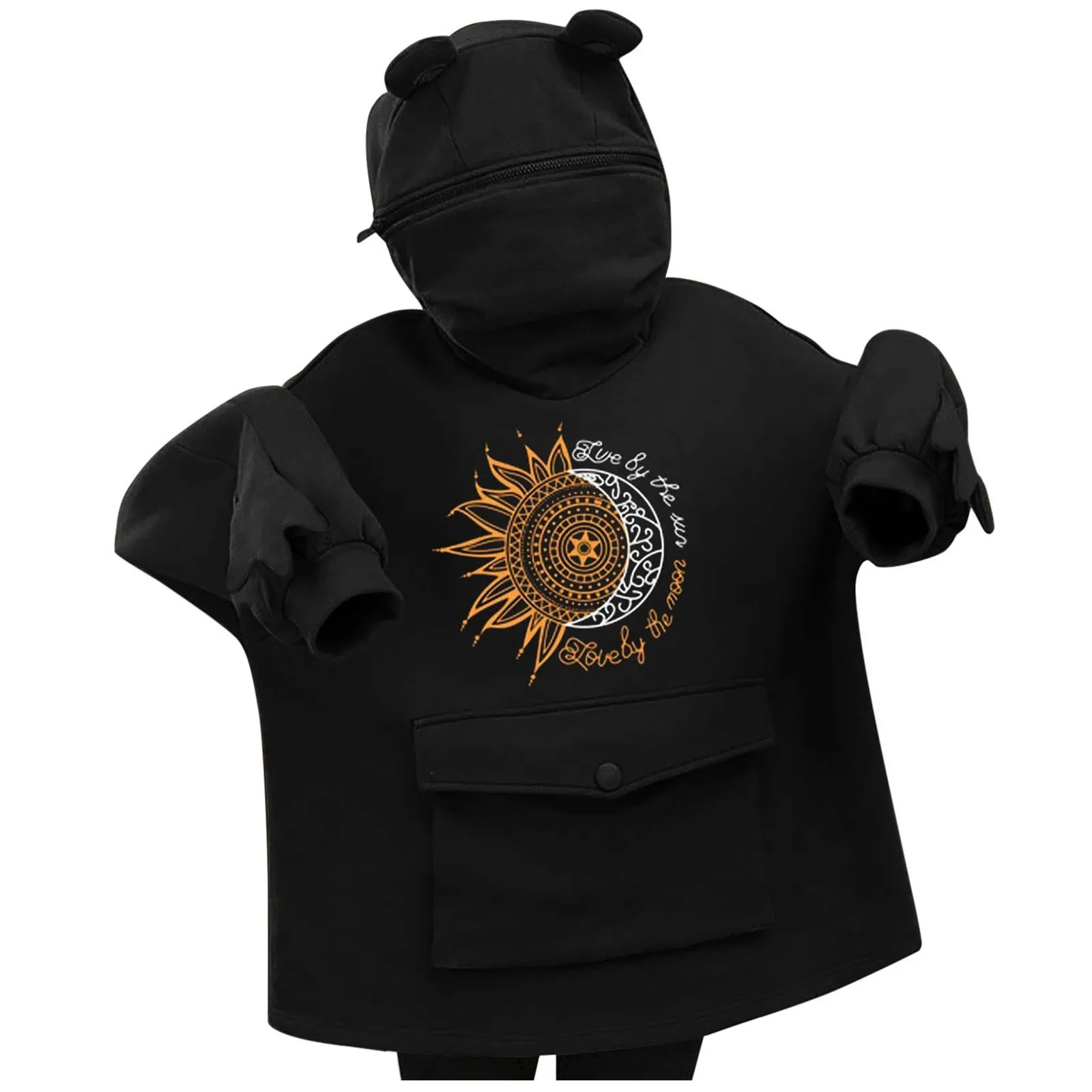 

Cartoon Women Hoodies Cute Drinking Frog Print Zipper Hooded Pullovers With Pocket Autumn Winter Warm Female Streetwear Sudadera