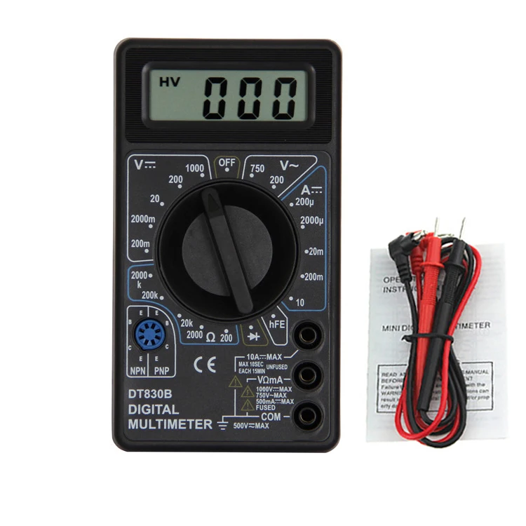 Цифровой мультиметр DT830B 1 шт. цифровой с ЖК-дисплеем 750/1000 в вольтметр амперметр