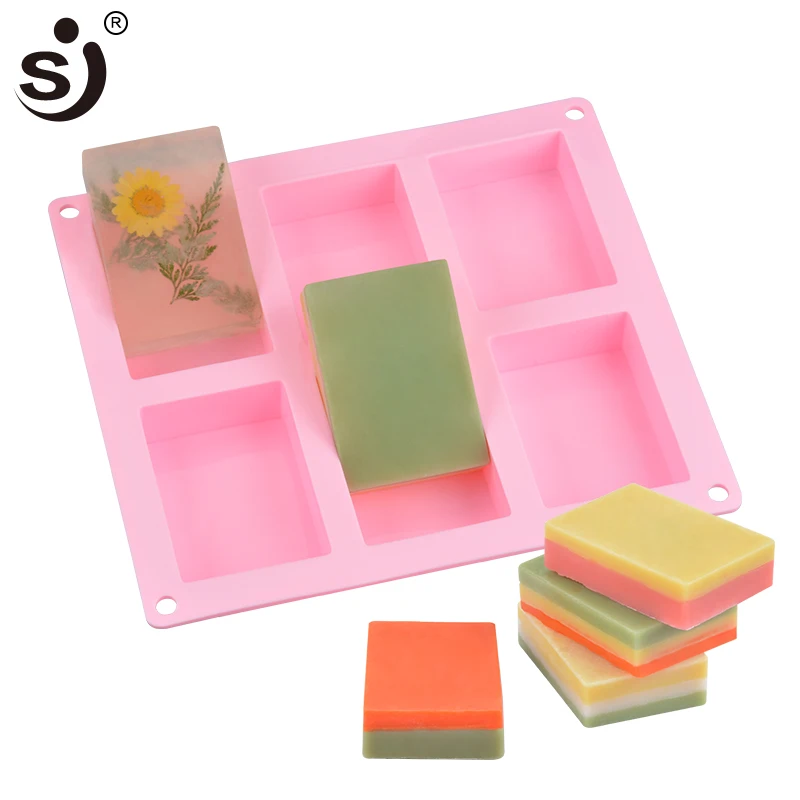 SJ 3d ремесло DIY мыло формы для мыла изготовление 6 полости прямоугольной формы силиконовые формы помадка форма для изделий ручной работы