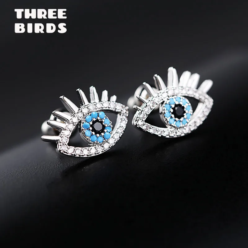 SIPENGJEL модные серьги гвоздики с кубическим цирконием турецкие глаза женские для