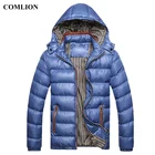 Новое поступление, зимняя теплая парка для мужчин, Толстая теплая зимняя куртка, мужское повседневное пальто, верхняя одежда со съемной шапкой, ветровка 14