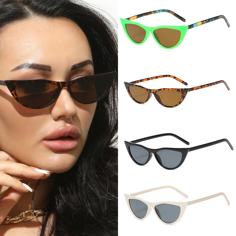 

Женские солнцезащитные очки Мужские и женские стильные небольшие очки в стиле ретро, многоцветные Солнцезащитные очки «кошачий глаз», ветр...