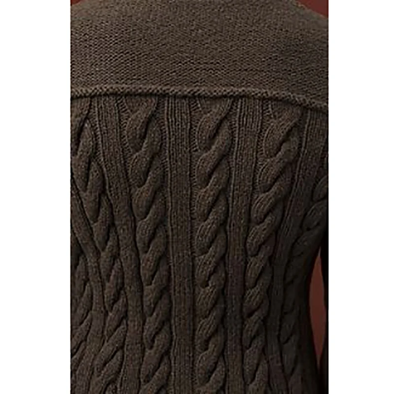 Зимний мужской свитер кардиган Повседневный мягкий удобный коричневый Толстый