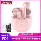 2021 Lenovo PD1 Bluetooth 5,0 наушники TWS Беспроводные наушники с сенсорным управлением; Внутриканальные наушники; Стереонаушники с басами и музыкой; Наушники с микрофоном