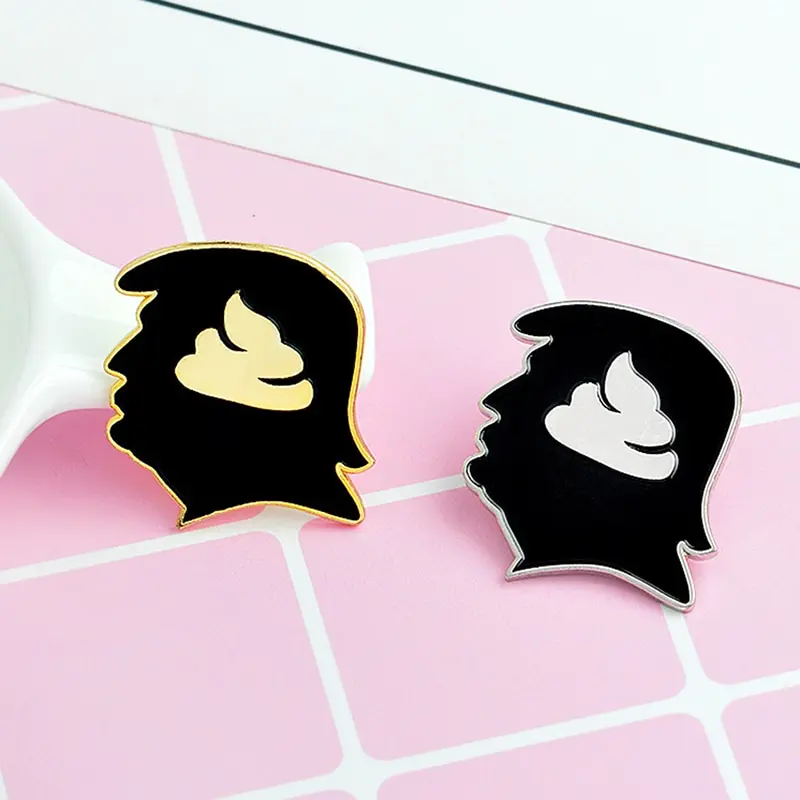 Trump shithad Pin значки на лацкан с Твердой эмалью Броши забавные булавки кожаные