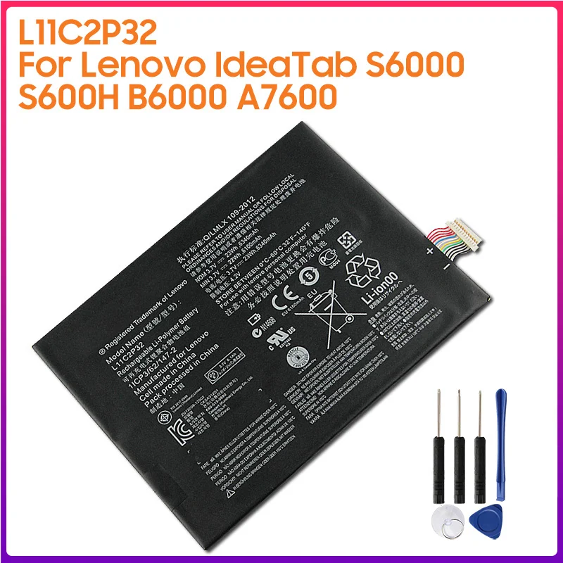 

Original Battery L11C2P32 L11C2P31 For Lenovo IdeaTab S6000 B6000 A7600 S600H Authentic Battery 6340mAh