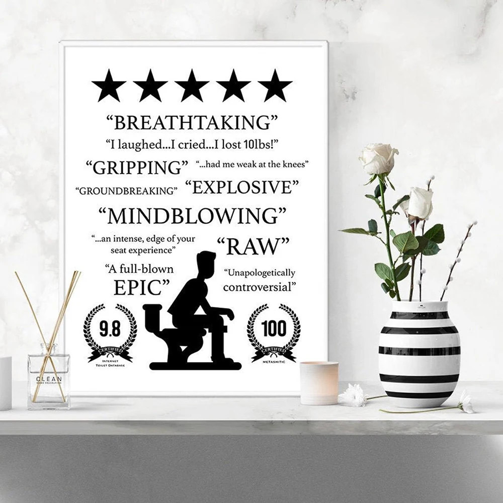 

Funny WC Toilet Quotes Bathroom Nordic Poster Washroom Wall Pictures For Living Room Wall Art Canvas Painting Decor Unframed