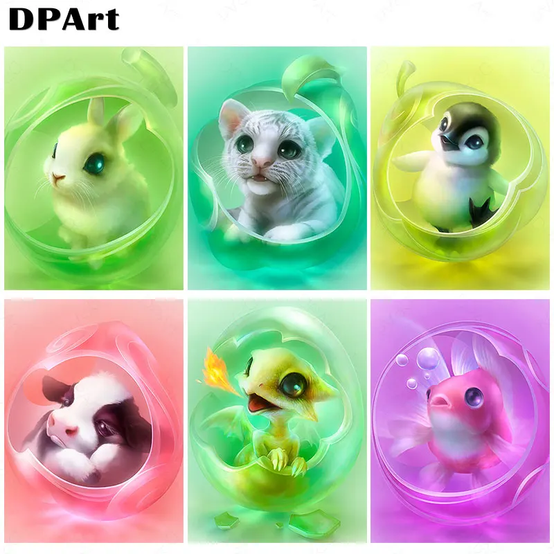 Алмазов картина полный 5D квадратный/круглый животных мультфильм Daimond