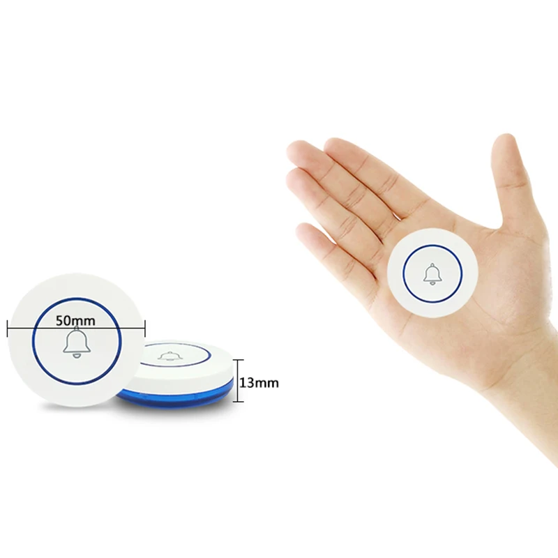 

Hot TTKK Wireless 433Mhz Doorbell Contact Button Home Security Welcome Smart Chimes Door Bell Alarm LED Light