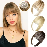 shangzi clip in blunt bangs bang hair extension synthetic wig fake fringe natural hair bangs black l brown accessories fake hair
