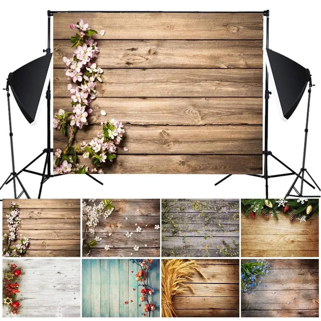 

3D Photo Background Imitation Wood Grain 125cm x 80cm/49 x 31.5 inch Cloth Presentation Photography Props For Photo Studio