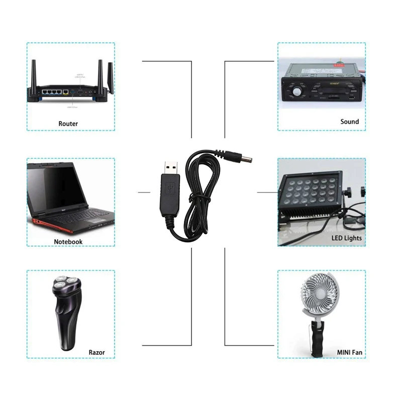 DC 5 в повышение уровня до 9 12 В Jack мм x 2 1 м кабель питания USB 0 мульти зарядное