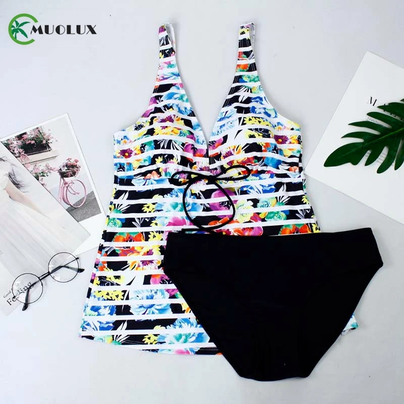XXXXXLTankini женский купальник женский купальник с открытой спиной Бикини Танкини высокая талия Холтер Глубокий v-образный вырез пляжный купальник размера плюс