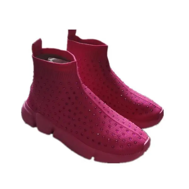 New Style Women's Winter Boots Flat Bottom Low-top Women's Boots Ladies Short Boots Casual Shoes Hot-selling Cute Red Boots