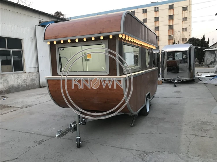 Коммерческие четыре колеса мобильных Еда корзина открытый корабль трейлер киоск