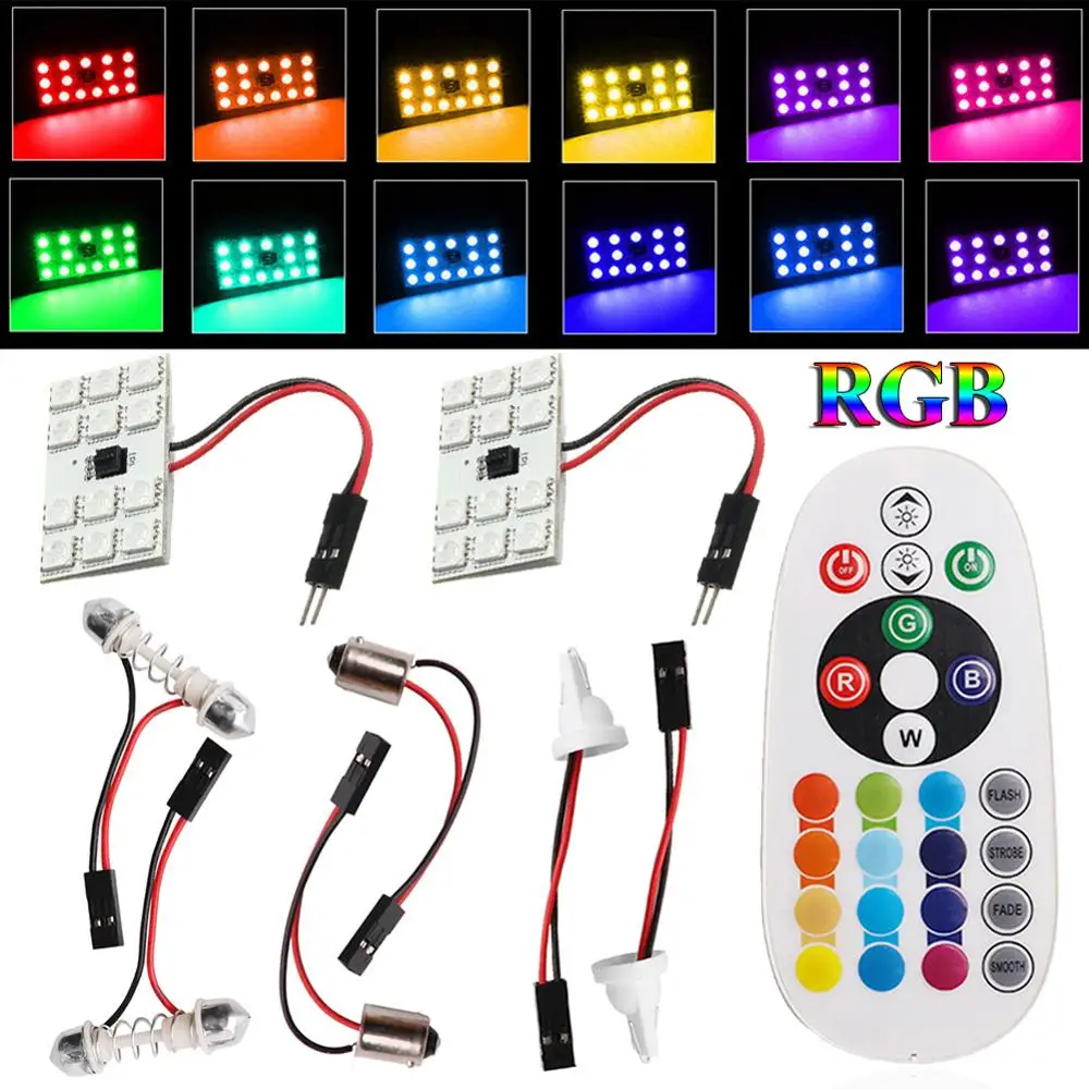 RGB с пультом дистанционного управления T10 31/41 мм 12SMD 5050 атмосферная лампа