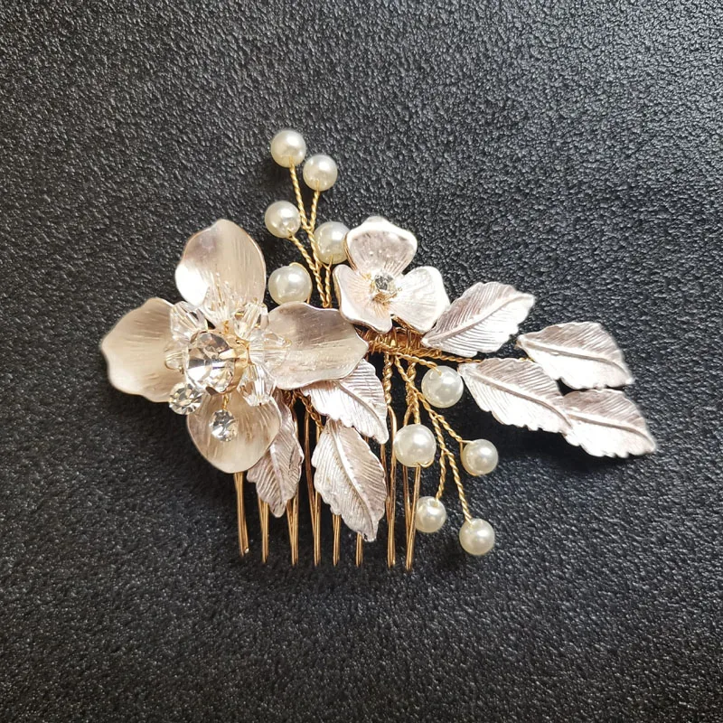 Женская расческа для волос SLBRIDAL свадебная ручной работы со стразами и