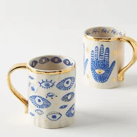 personalized ceramic eye hand cups nordic kitchen drinkware unique gift for birthday wedding handmade coffee tea milk water mug