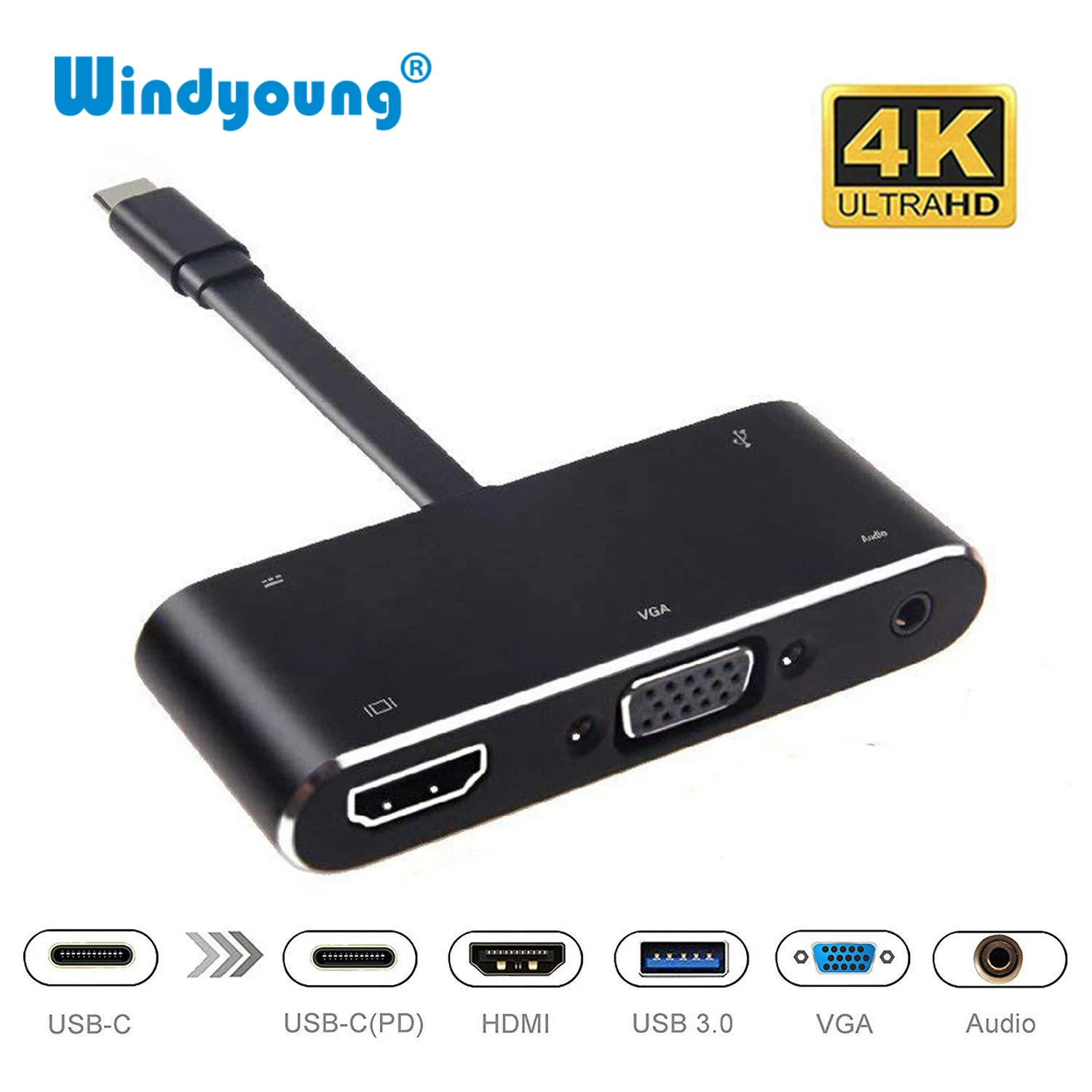 USB C концентратор 3 5 аудио в HDMI VGA 0 адаптер Dex Station для Samsung S8 S9 S10 Plus Note 8 Nintendo Switch MacBook