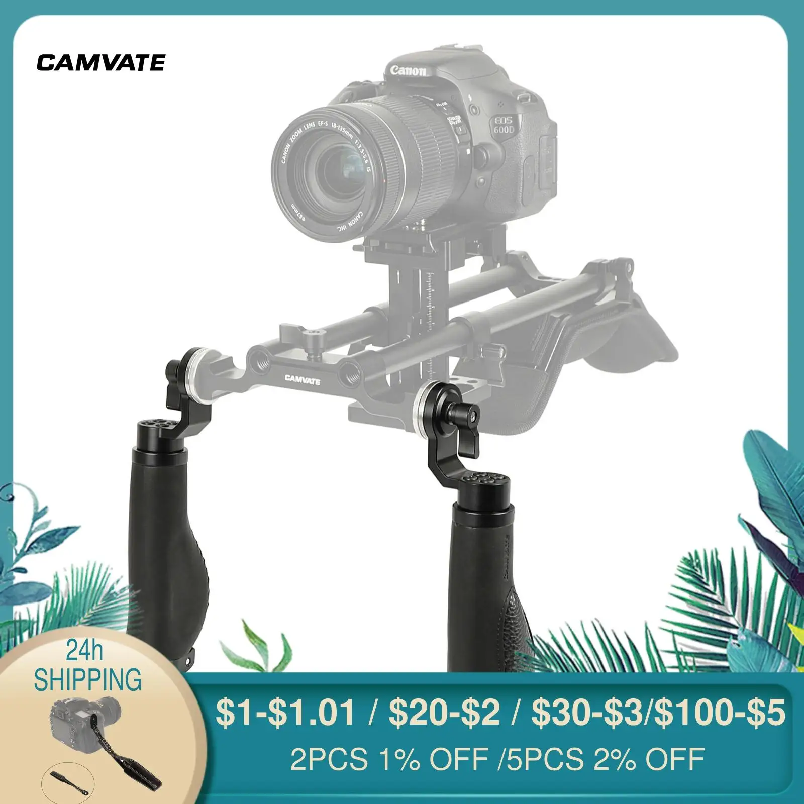 

CAMVATE 2 шт. кожаные ручки для камеры со стандартной розеткой ARRI (Резьба M6) для DSLR камеры плечевой Риг поддерживающая система