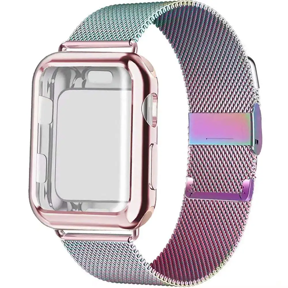 Чехол + ремешок для Apple Watch 44 мм 40 42 38 умных часов магнитный браслет iWatch serie 3 4 5 6 se -