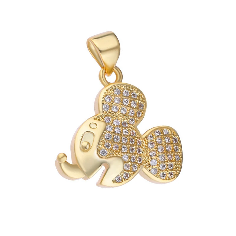 Gold Juya микро проложить Циркон Краб Микки Звезда Бабочка слон кошелек украшения с перьями для женщин девочек Мода подвеска для изготовления ожерелья - Окраска металла: Gold
