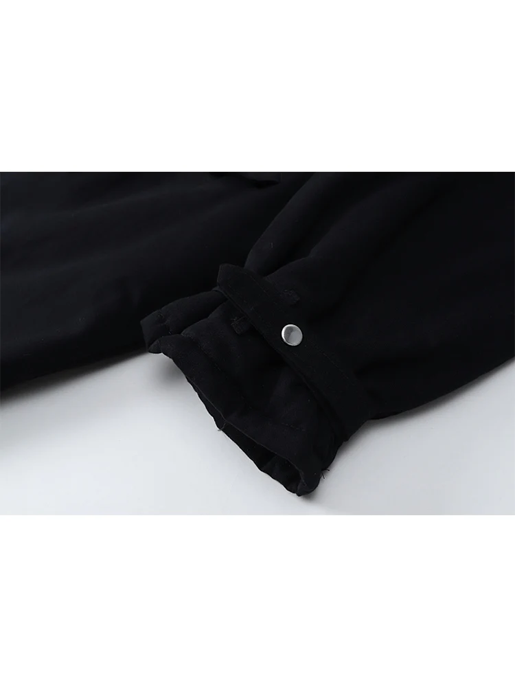 Winter Trench Coat Jacket Women Patchwork Fake Two Pieces Warm Thickened Female Casual Loose Overcoat Hooded Cotton-padded | Женская