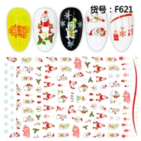 christmas tree adhesive 3d nail sticker foil for nails art decoration cartoon designs nail decals xmas manicure supplies tool