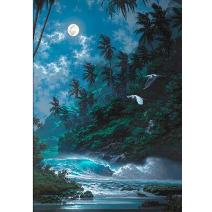

5D DIY Diamond Painting Square/Round Diamond Landscape Painting Seaside Night Scene Picture Cross Stitch Embroidery Decor TX115