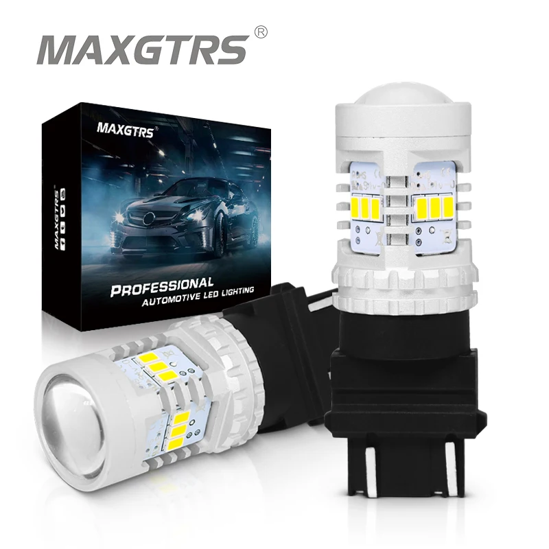 

2x7443 7444 T20 W21/5 Вт светодиодные световые линзы для Lada Kalina Granta Vesta DRL светодиодные лампы 12 В 6500 к белый красный супер яркий 3020 SMD