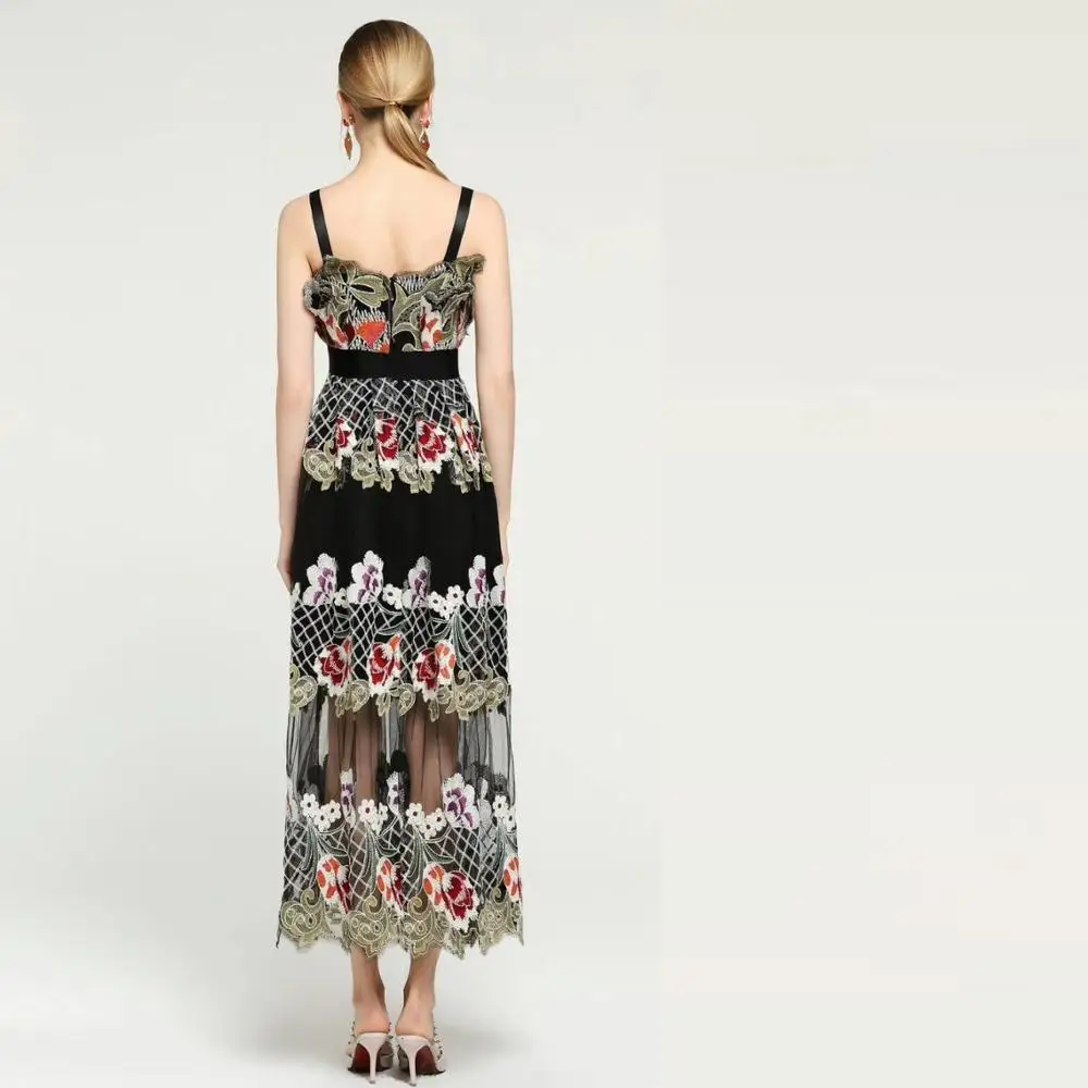 Женское длинное вечернее платье модельное знаменитостей с цветочным принтом