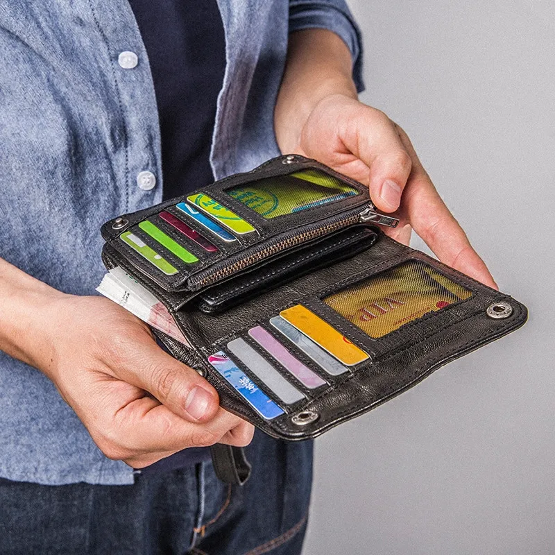 PNDME модный простой мужской клатч из натуральной кожи RFID кошелек овечьей