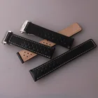 Ремешок из натуральной кожи для часов, Модный водонепроницаемый сменный Воздухопроницаемый Гладкий Браслет из воловьей кожи для часовых поясов, 19 мм 20 мм 22 мм