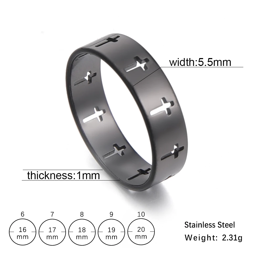 

Steel Couple Rings Silver Color Supernatural Cross Engagement Wedding Gift for Men Women Finger Ring Jewelry
