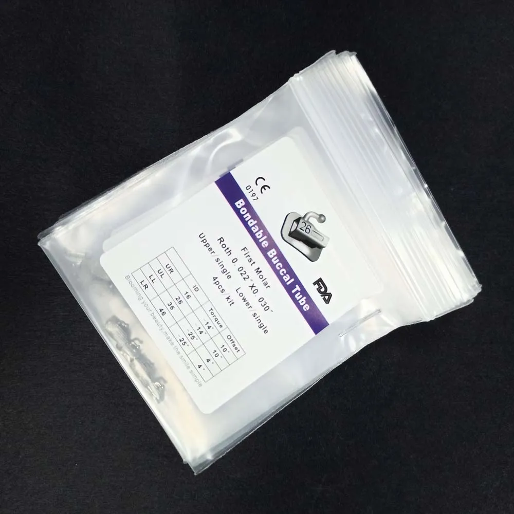 

Hot Sale 50bags Bondable Mesh Base Dental Orthodontic Buccal Tubes ROTH22 Orthodontic Molar Tubes Frist Molar ROTH22