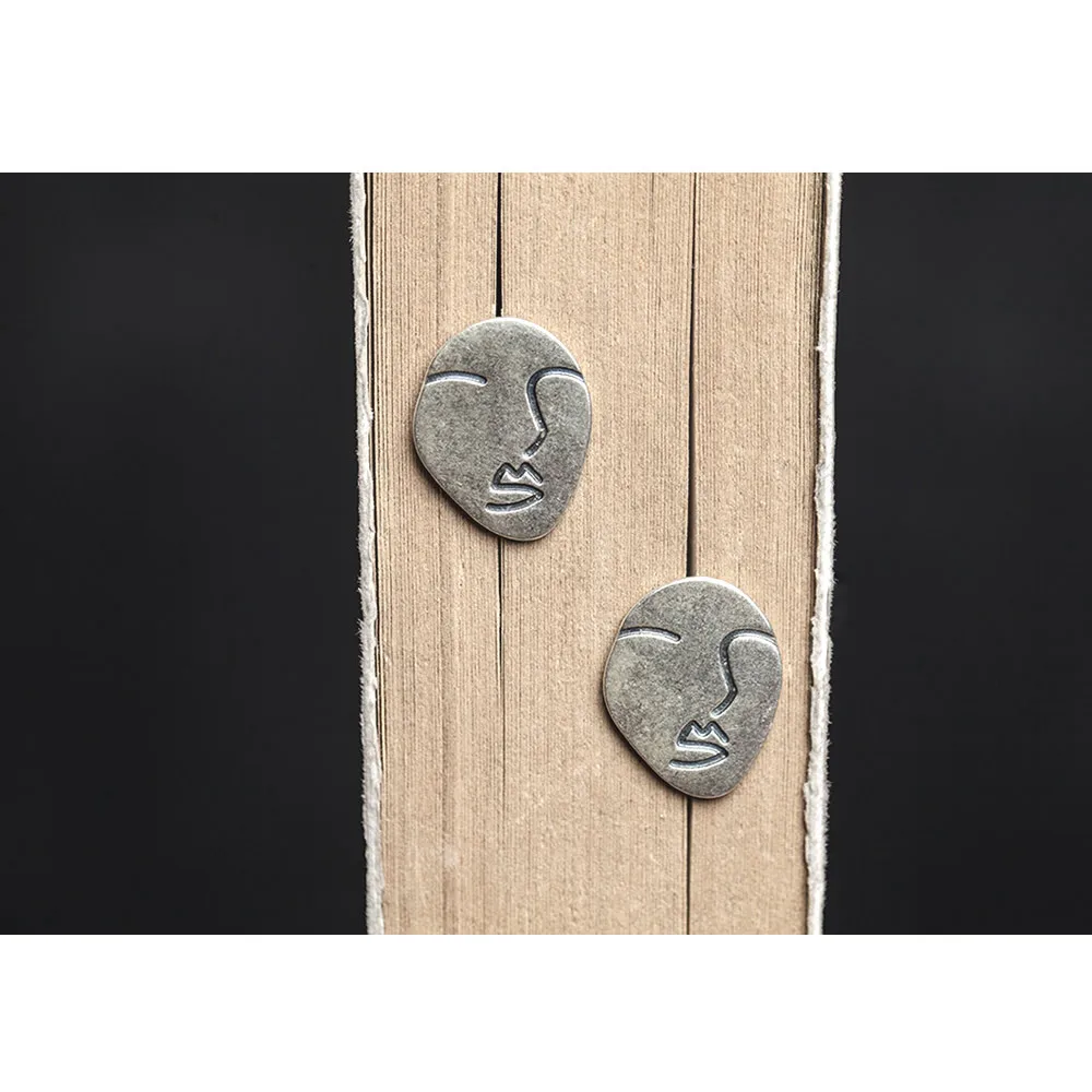 Женские серьги-гвоздики из серебра 925 пробы в стиле панк