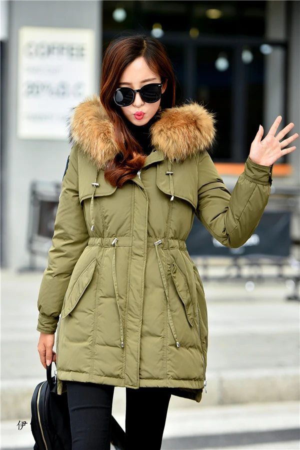 Корейская модная зимняя женская куртка на утином пуху женские парки пальто с