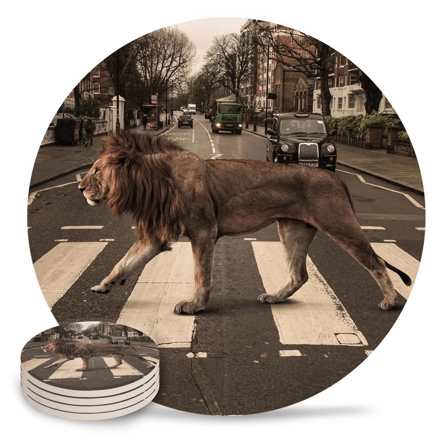 Животные город Лев пересечение Abby Road подставки керамические подставка для