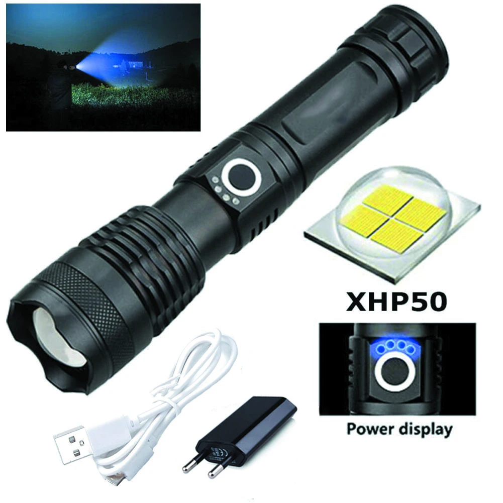 XHP50 USB Перезаряжаемый фонарь супер мощный светодиодный фонарик