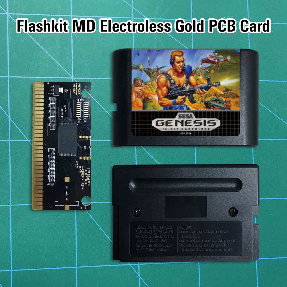 Картридж Mercs - Flashkit MD Electroless Gold схема на основе печатной платы 16 бит игровой для