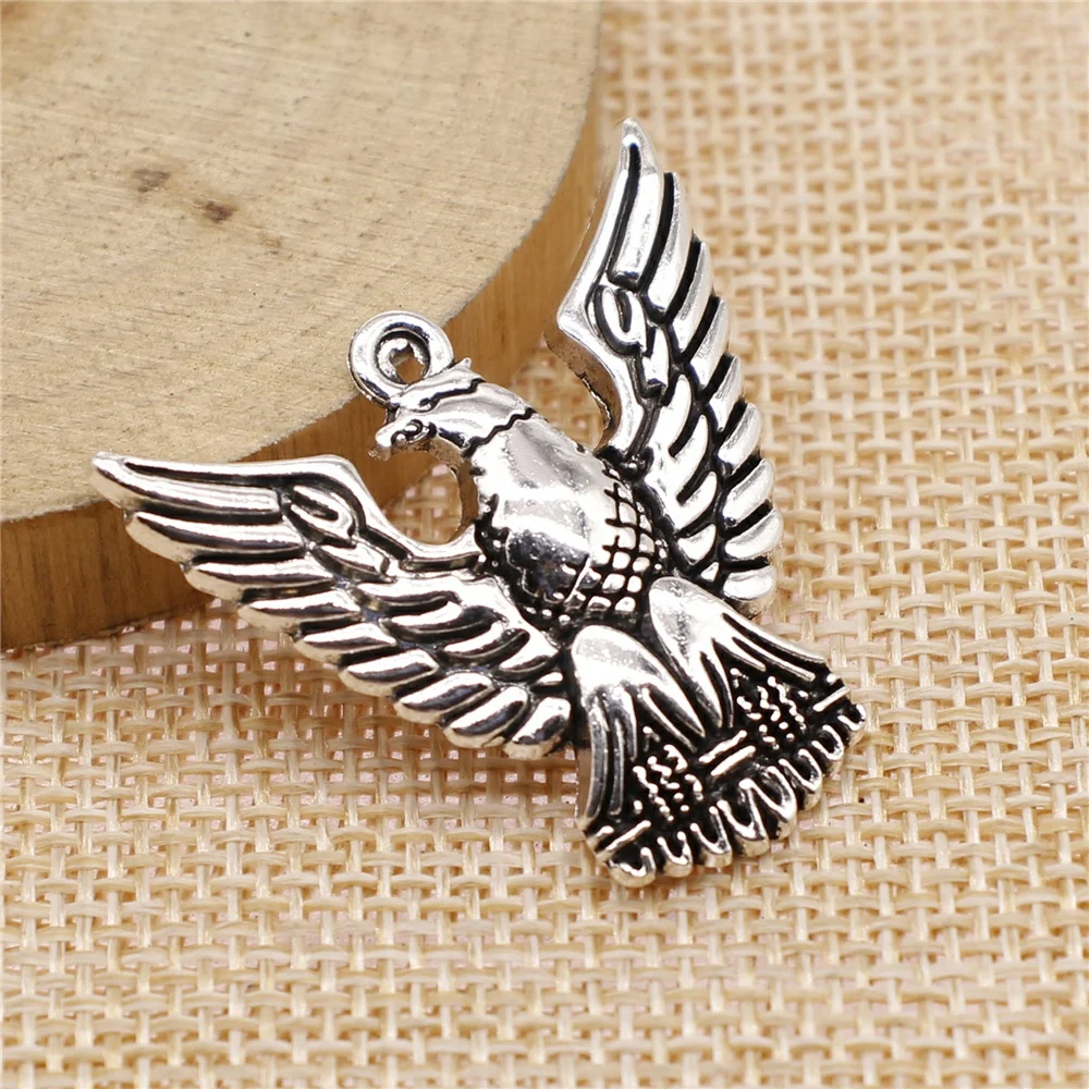 

Accessories For Jewelry 1pcs 33x34mm Antique Silver Color American Eagle Charms