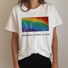 ЛГБТ, гей-Прайд лесби Радужная одежда для женщин принтовые тройники, женские кепки, кепки в стиле kawaii футболка tumblr футболка ulzzang