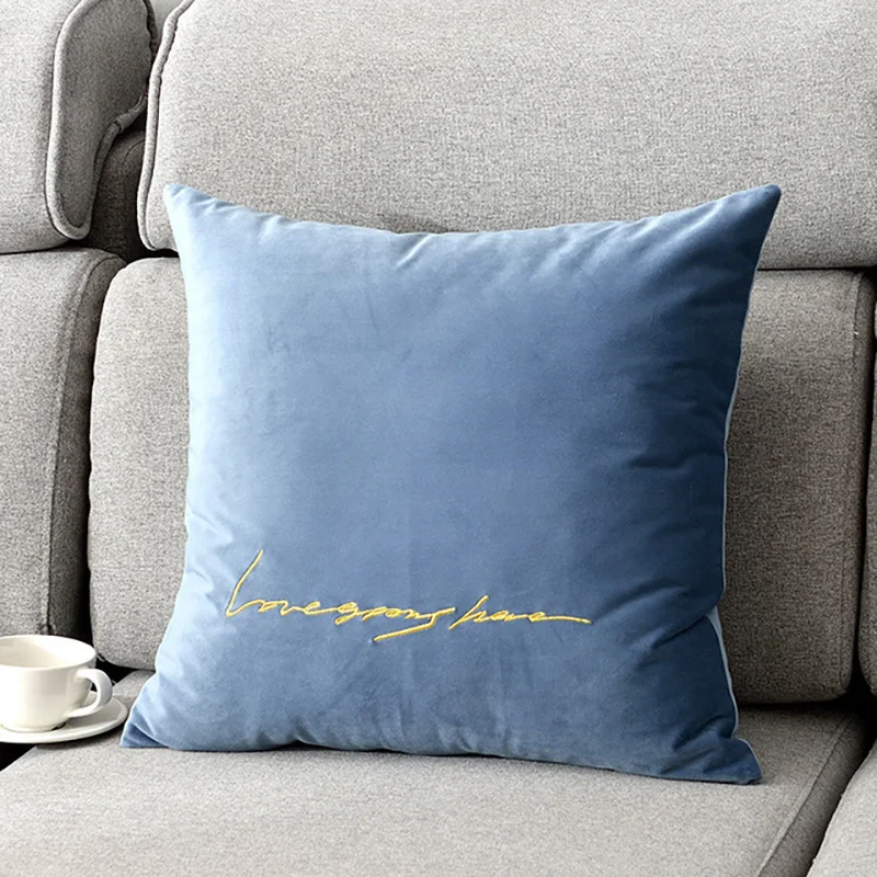 Современные наволочки простые Велет золотая линия вышивка декоративные