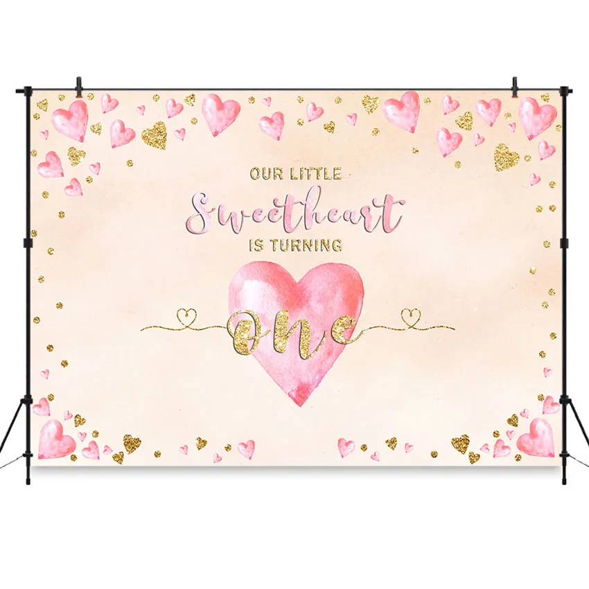 Милый День рождения украшение фон ребенок первый день баннер фото сердце любовь